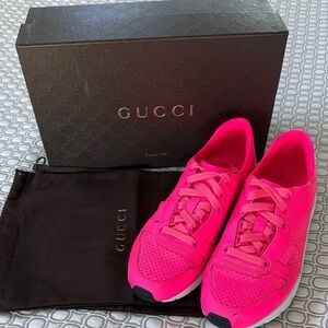 Gucci Women's Neon Pink Sneakers